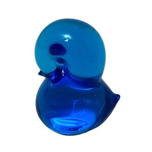 Blue Bird Glass Figurine Josef Marcolin FM Konstglas Sweden Vintage 3" h